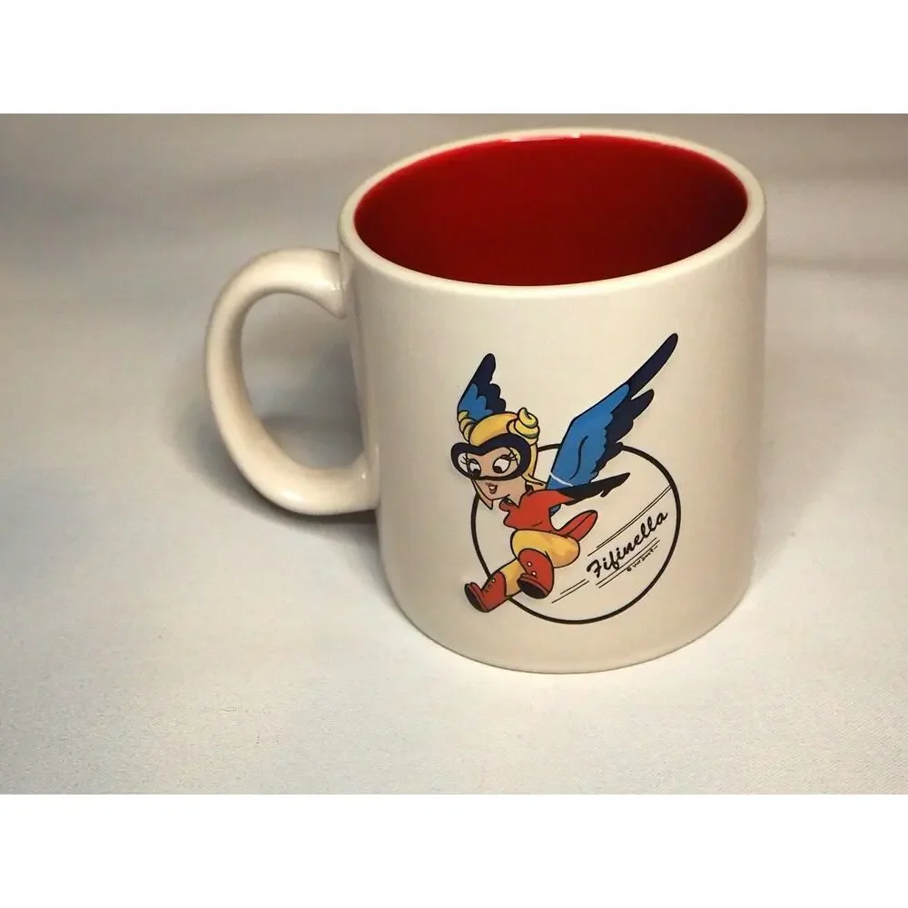 Walt Disney Fifinella Mug 16 oz WWII WASP Women Airforce Pilots Gremlin Red